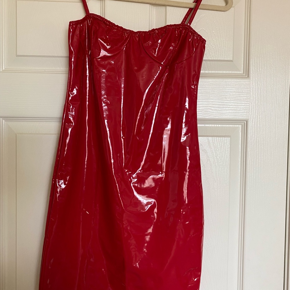 Red Latex Pretty Little Thing Mini Dress